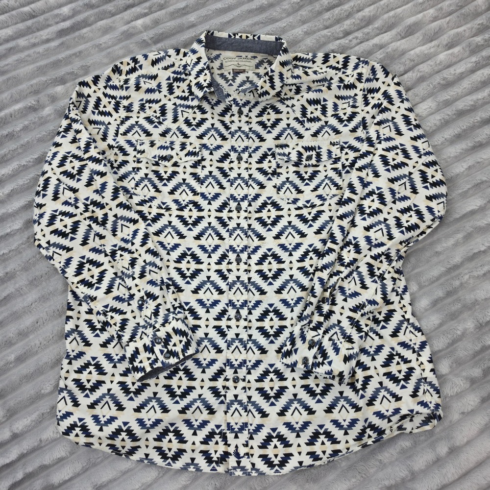 Cody James Mens XL Aztec Geometric Western Peral Snap Cotton Long Sleeve Shirt